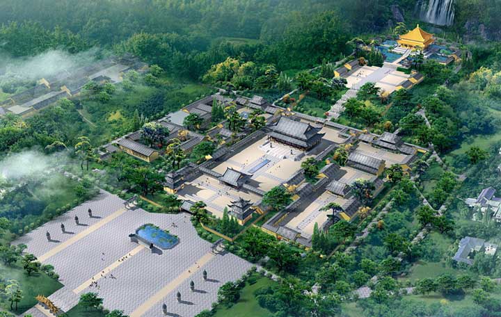 山地旅游策劃公司:梵凈山佛教文化苑鳥(niǎo)瞰圖