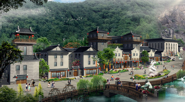 人文旅游項目旅游規劃公司：客天下旅游產(chǎn)業(yè)園客家小鎮旅游規劃效果圖
