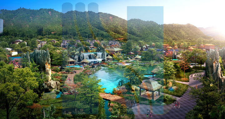 廬山西海國際休閑垂釣中心漁家風(fēng)情溫泉園旅游規劃效果圖
